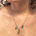 Whispers of Flight - Caterpillar & Leaves Necklace