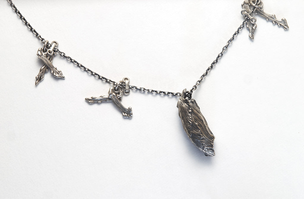 Whispers of Flight - Cocoon & Leaves Necklace