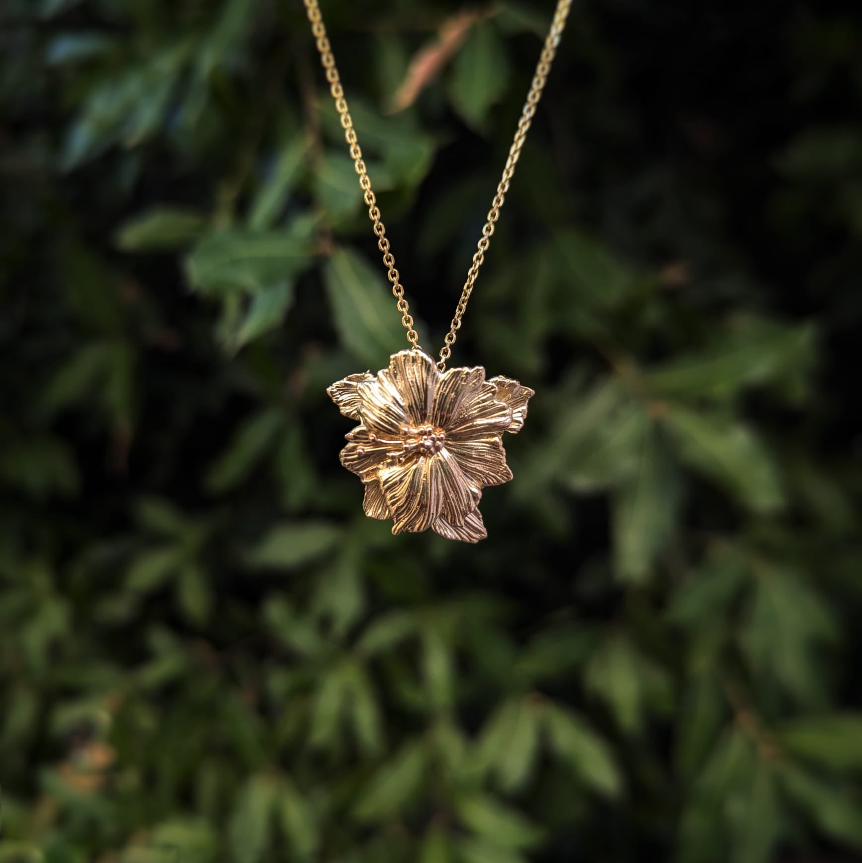 Hibiscus flower pendant